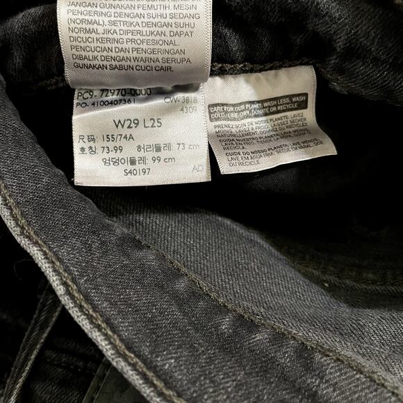 Levi's Mile High Wide Leg jeans frayed hem crop Black 29 - Picture 4 of 9